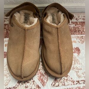UGG Chestnut Suede Shearling Clogs size 7